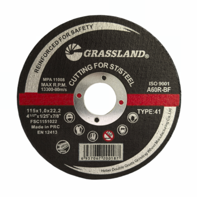 115X1X22.2، تصميم أنحف GRASSLAND قرص قطع 115 مم لقطع أسرع وأنظف على الفولاذ والفولاذ المقاوم للصدأ INOX