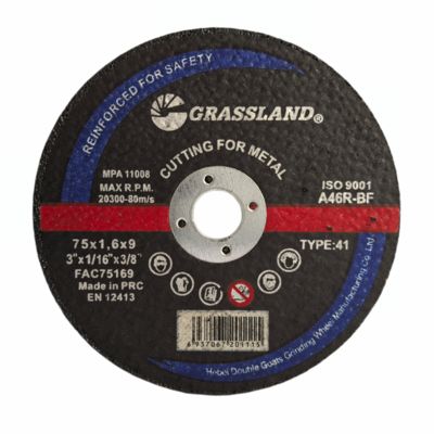 أقراص طحن معدنية مقاس 3 بوصات لقطع مستقيمة وخالية من الرقائق 75 مم × 1.6 مم × 9 مم شفرة عجلة مستمرة أكسيد الألومنيوم الصلب كاشطة 80 م/ث