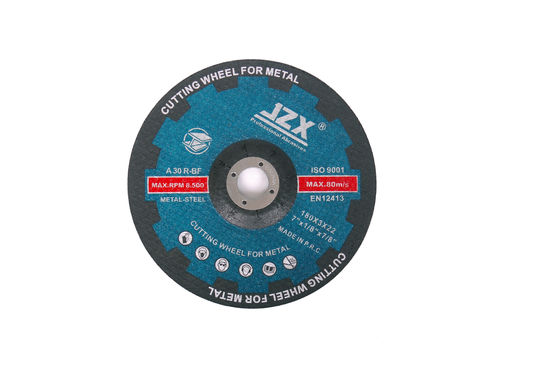 JZX 7 &quot;180X3X22.23 أقراص جلخ معدنية مركزية كاشطة منخفضة الضغط
