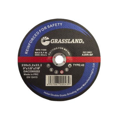 9" 230mm X 3.2mm X 22.2mm القرص القصير من الفولاذ المقاوم للصدأ مطحنة الزاوية باستخدام EN 12413