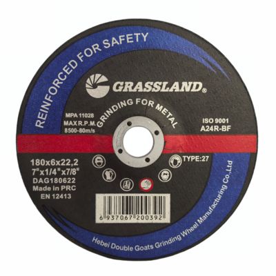 أقراص طحن معدنية مقاس 7 بوصات × 1/4 بوصة × 7/8 بوصة مع مادة كاشطة من الألومينا المنصهرة أحادية البلورة لقص سريع ونظيف