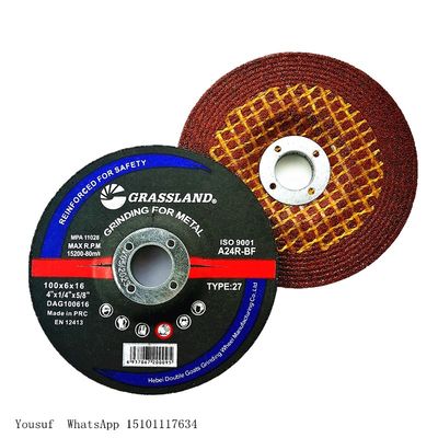 80m / S معدن فولاذي 4 &quot;100 X 6 X 16mm عجلة جلخ جلخ لطاحونة زاوية